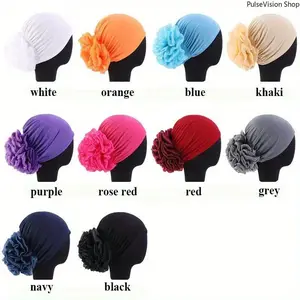 Breathable Polyester Turban Hat for Women Stylish Head Wrap for Chemo Hair Loss Chic Casual Cancer Hijab Cap