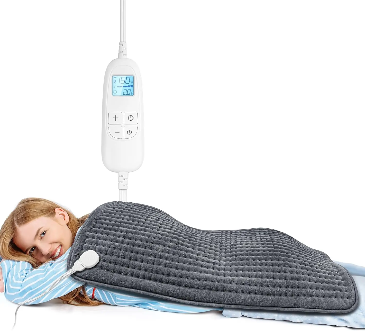 Electric Heating Pad for Back, Extra Large 17"x33", Ultra Soft XXL for Full Body, Period Cramps, Neck Shoulder Back Relief, 6 Heat Settings 4 Timers Heating Pad, Gifts for Women Men