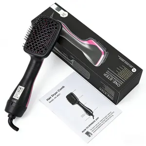 2 in 1 Hair Dryer Brush & Straightener Brush, Air Hair Dryer Brush , Hair Dryer and Styler, Negative Ion Blow Dryer Brush, Hot Air Brush Detangles, Dries, Smooths, Reduce Frizz & Static