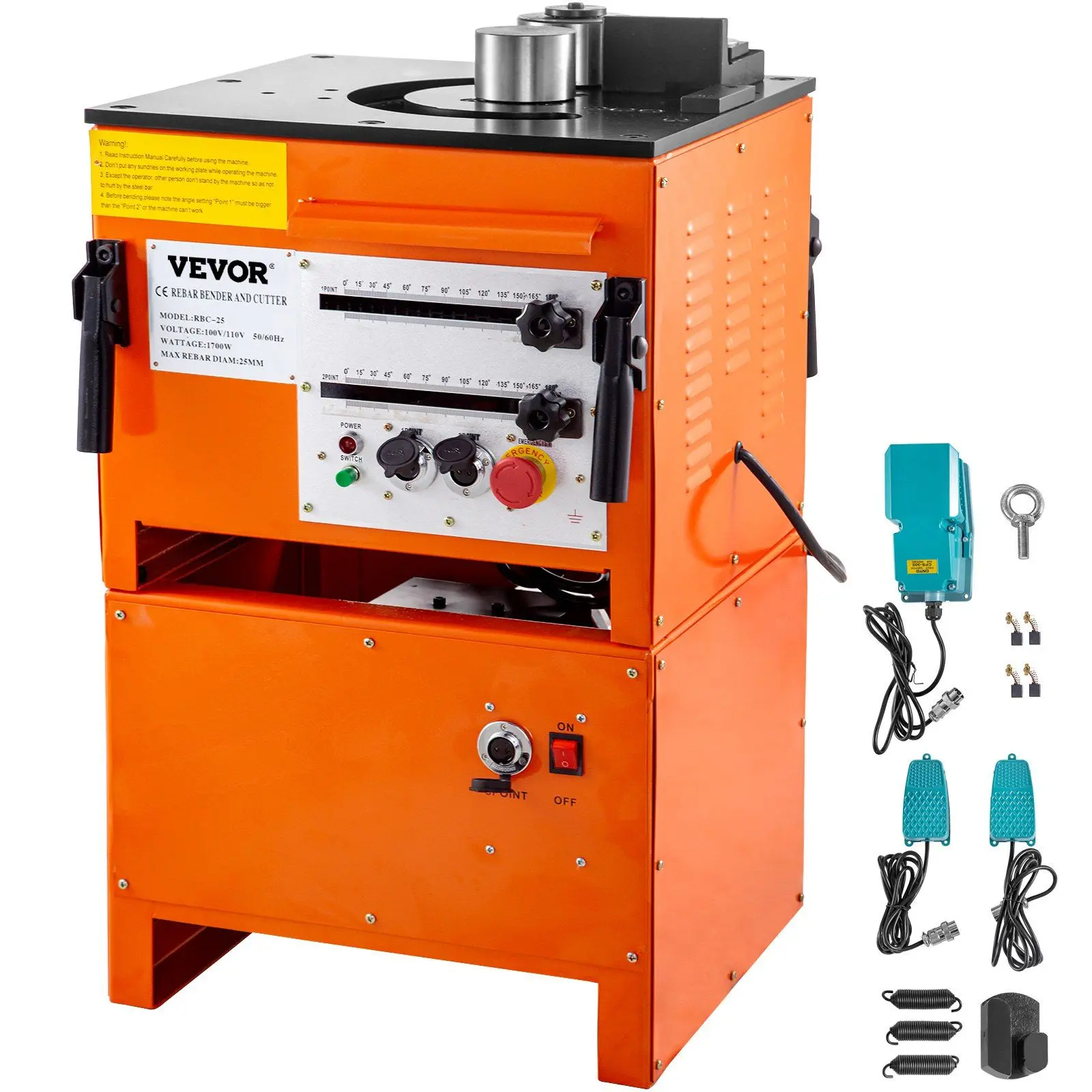 VEVOR Hydraulic Rebar Bender 1700 Wattage Electric Rebar Bender and ...