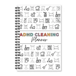 Cleaning Plan Notebook, 1 Count Efficient Cleaning Plan Notebook, Household Cleaning Task Planner, Weekly Planner, Spiral Bound Planner, Office Stationery & Supplies