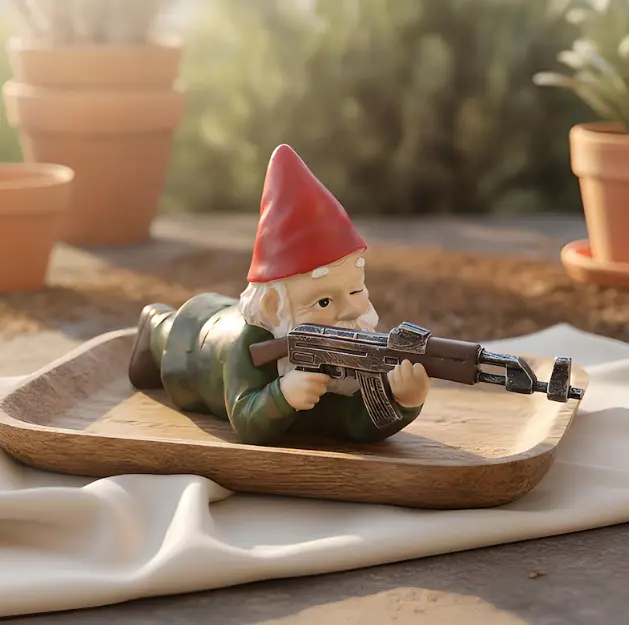 Tactical Sniper  Gnome - Funny Prone Lying Figurine with Rifle - Outdoor Yd & Patio , Gag Gift for Military Enthusiasts & Gnome Collectors garden decor supply statue decoration sculpture