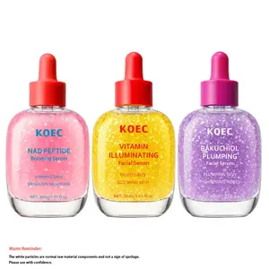 Skincare Trio: Bakuchiol Plumping +Vitamin Illuminating +NAD Peptide Boosting Smoothie Facial Serum, Brightening Hydrating Serum, Pore Minimize Smooths Skin & Uneven Tone Care Set