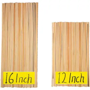 12 Inch Long and 16 Inch Long  Blank Round Unfinished  Dowel Rods Craft Sticks Craft Projects,60 Pieces(0.24 Inch Diameter)