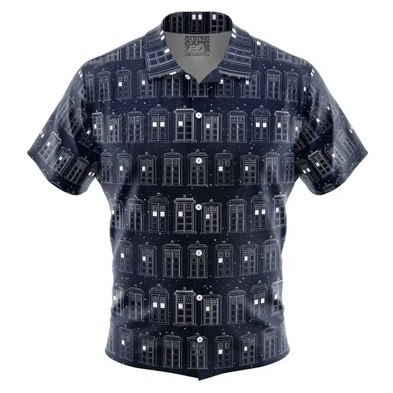 Tardis Doctor Who Button Up Hawaiian Shirt - Ape Japanese Anime Style Button Up Hawaiian Shirt Men Women Fashion Y2k Oversized Pullovers