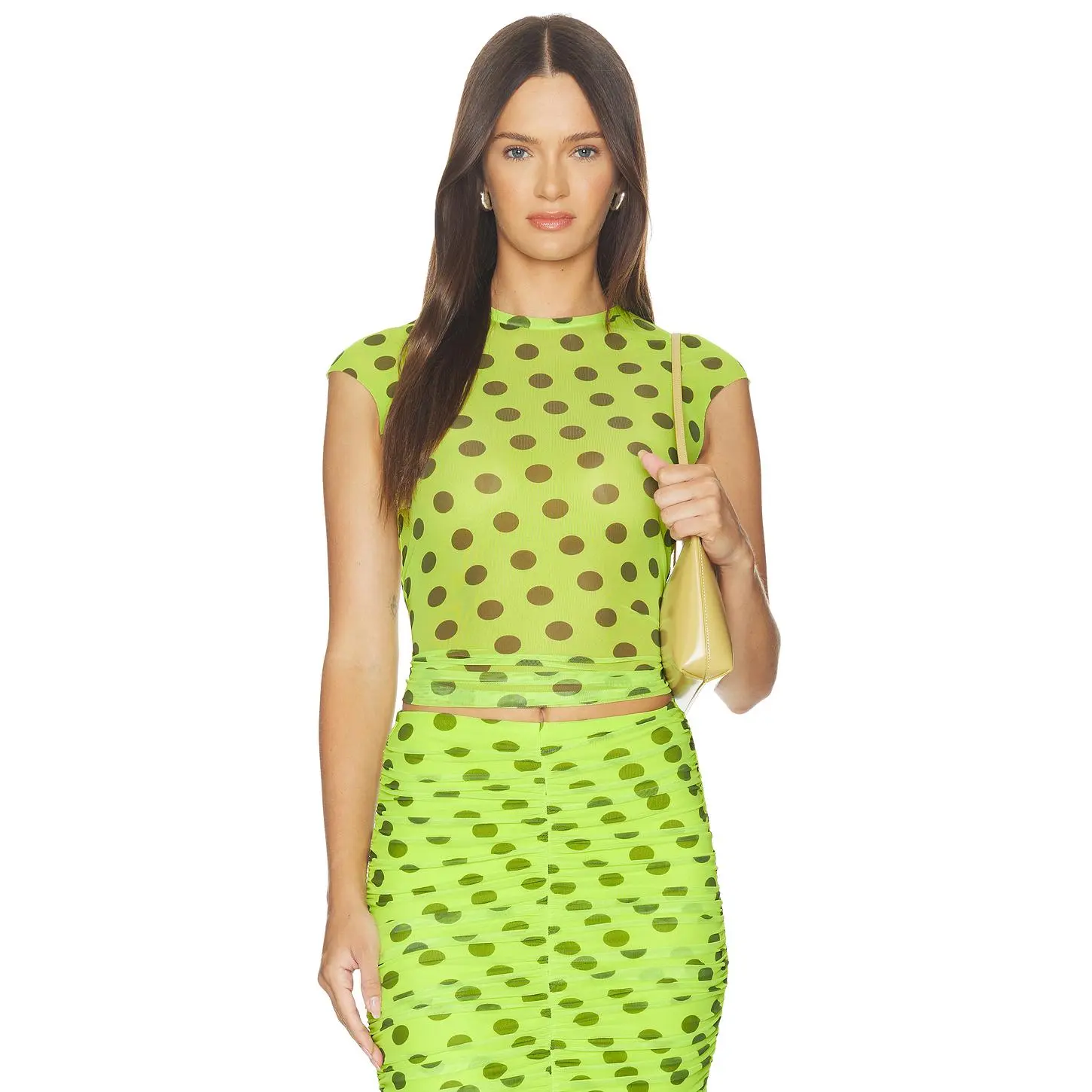 AFRM Nina Top in Wild Lime Dot