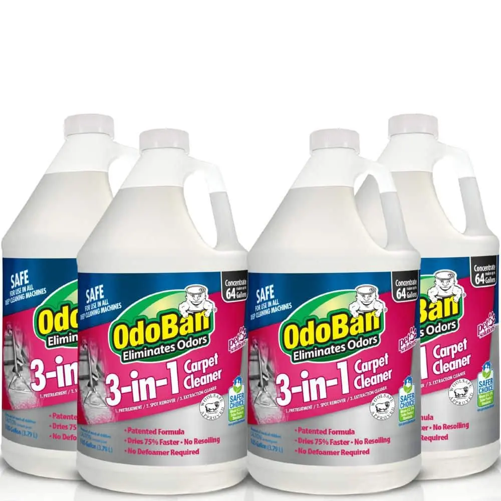 128 oz. 3-in-1 Carpet Cleaner Concentrated Carpet Cleaning Solution,  Fragrance Free (4-Pack)