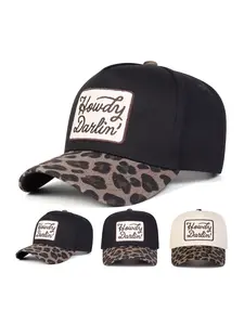 Unisex Howdy Darlin Baseball Cap, Adjustable Sun Protection Hat, Casual Fitted Design, Suitable for Spring & Fall, Outdoor Travel Beach Vacation, Animal Print Snapback