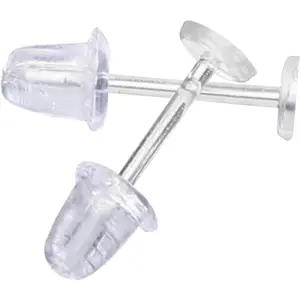 3mm Invisible Plastic Earrings Blank Pins Stud   Findings DIY Supplies (200 pieces/100 Pairs)