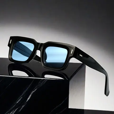Unisex Vintage Square Frame Sunglasses, Trendy Casual Sunglasses for Everyday Use, Fashion Accessories for Outdoor Activities, Trending Glasses