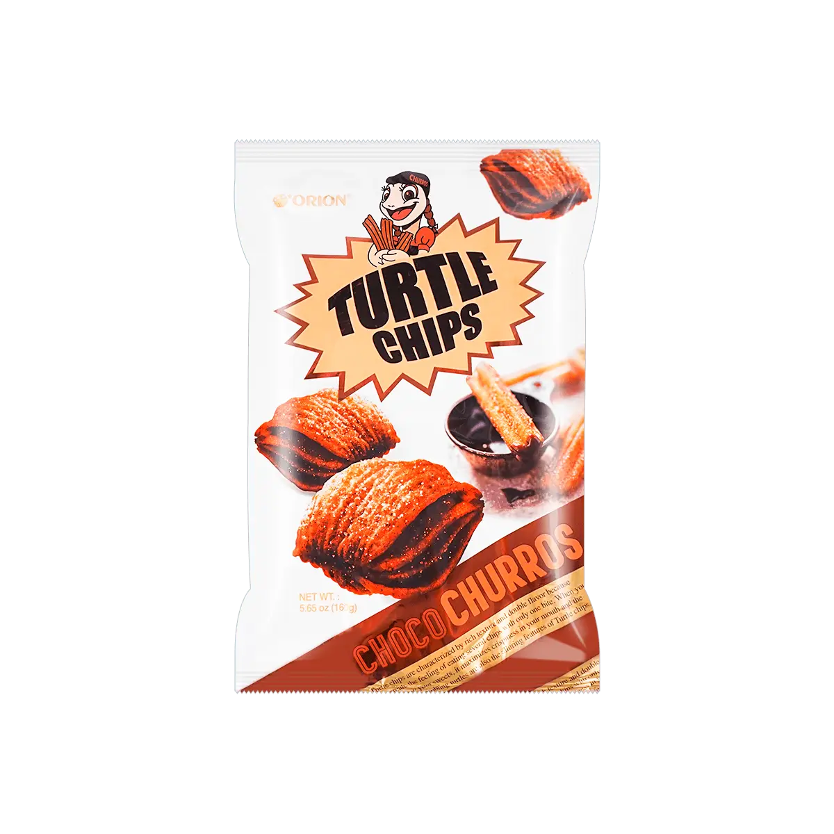 ORION Turtle Chips Choco Cinnamon 160g - BTS Suga's Favorite Snack, Korean Sweet Potato Chips, Crunchy & Delicious