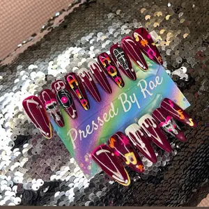 Hip hop style press on nails