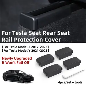For Tesla Model 3/Y 2017 - 2023 model rear sliding track kick protection cover - Crash-resistant interior accessory set (4pcs/Set) Car Interior Kit
