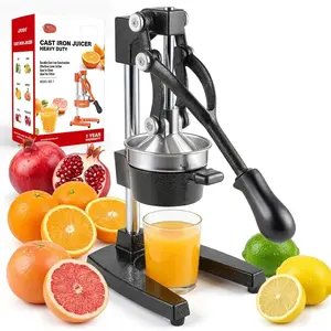 Kitchen Cast Iron Citrus Juicer,Manual Hand Press Orange Juicer,Heavy Duty Countertop Squeezer for ,Orange, Easy to Use & Clean(Black)