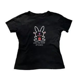 90s Cute Bunnyyy Baby Tee, Crop Top Women 90s, Clothes Vintage, Woman Clothing, Kawaii Grunge Clothes, Y2k Kitty Anime Girl, Women's Cropped Goth Kpop, Vintage Outfit, Downtown Girl Baby Tee, Gift For Her, Outfits