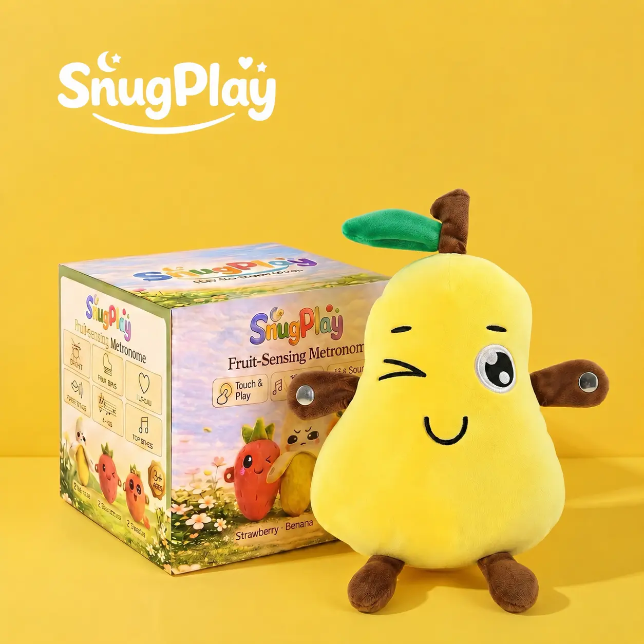 Snugplaya Interactive Music Plush Toy Set – Banana, Strawberry & Carrot Electric Plush Toys for Parent-Child Interaction, Couples & Friends Prank Toy, Valentine’s Day & Easter Party Fun Gift for Kids & Adults stuffed animals cute girly gifts