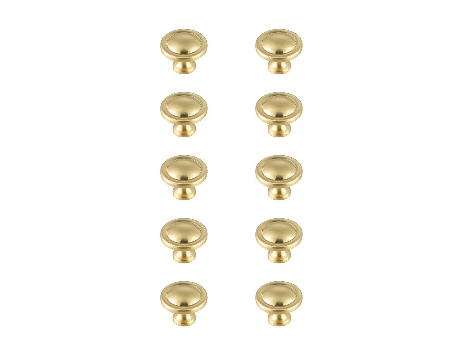 Elegant Decor KB2007-GD-10PK 1.2 in. Dia. Garlande Multipack Mushroom Knob, Brushed Gold - Pack of 10