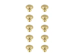 Elegant Decor KB2007-GD-10PK 1.2 in. Dia. Garlande Multipack Mushroom Knob, Brushed Gold - Pack of 10