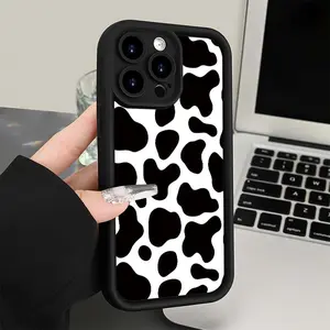 Stylish Cow Print Phone cases Case Compatible with iPhone 17 Pro Max 16 16e 15 14 Plus 13 12 Mini 11 Air X XS Pattern TPU Lens Protection Durable Soft Cover Gift 2D printing