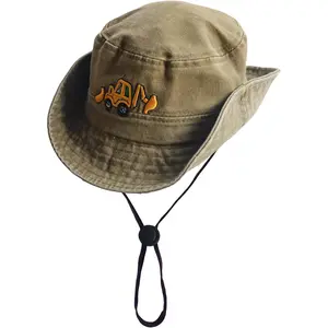 Safari Kids Sun Hat Bucket Boys Excavator Beach UPF 50+ Fishing Hat Toddler Girls Boonie Cap for 2-8T