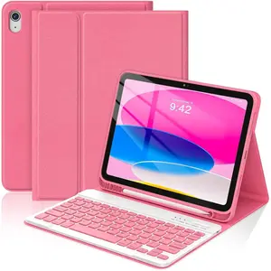 for iPad A16 11th 10th Generation Case with Keyboard, Detachable Keyboard Case with Pencil Holder for iPad 11 inch 2025 10th Gen 10.9 Inch 2022