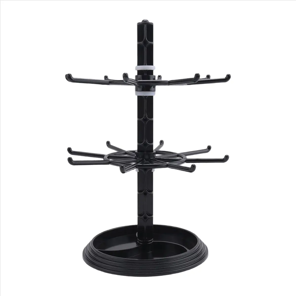 Jewelry Organizer 2 Tier Rotating Jewelry Display Stand Spinning Necklace Tower Storage Rack For Earrings Watch Showcase
