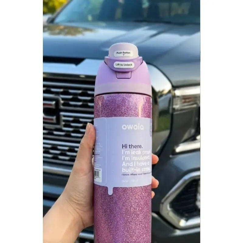 Owala FreeSip 32oz Insulated Water Bottle So Eggstra LE Shimmery Purple FullBox