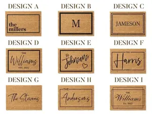 Housewarming Gift Home Decor, Personalized Door Mat with Family Name, Wedding Gift for Couples, Custom Welcome Doormat w/ Anti-Slip Backing