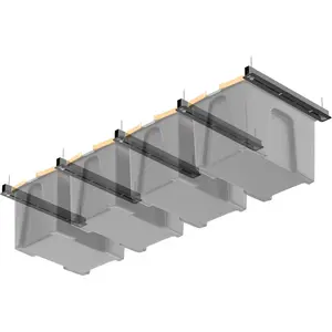Overhead Garage Storage Rack, Heavy Duty Ceiling Storage Rack, 26 Inch Adjustable Ceiling Bin Storage System, 5 Sets for 4 Bins