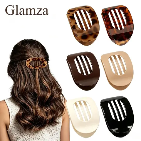 Glamza Elegant Hair Clips - Set of 6 in Neutral Tonesfor Versatile Styling and Secure Hold