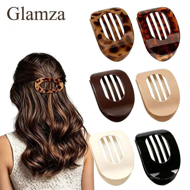 Glamza Elegant Hair Clips - Set of 6 in Neutral Tonesfor Versatile Styling and Secure Hold