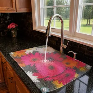 Adjustable Flow Through Sink Cover Makes Kitchen Sink Look Clean in Seconds