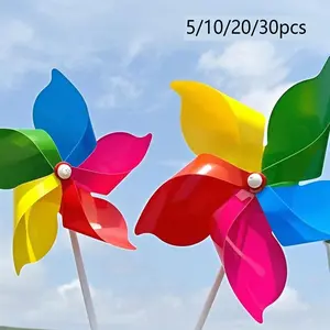 5/10/20/30pcs Colorful Windmill Set, DIY Windmill Kit, Plastic Material, Garden Decoration, Outdoor Party, Yard, Farm, Park