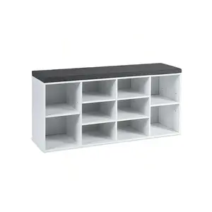 outstanding quality  10 Cube Organizer Shoe Storage Bench With Cushion For Entryway