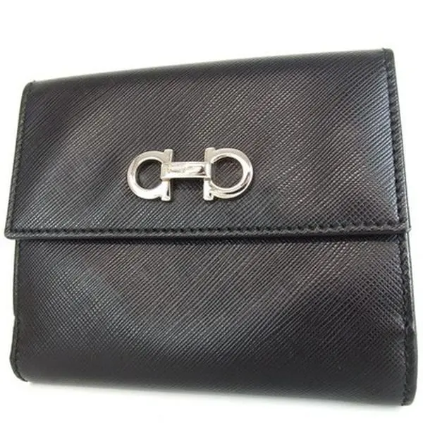 Pre-owned Other Other Authentic Salvatore Ferragamo double gancini wallet Leather [Used] 12498172683/160206