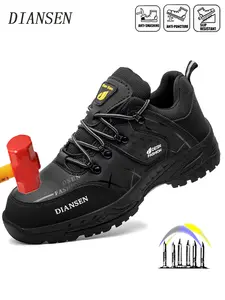 Steel Toe Shoes For Men Lightweight Comfortable Safety Fashion Shoes with Puncture Resistant , Anti-smash，Slip Resistant Indestructible Work Shoes for Construction and Warehouse Outdoorwork