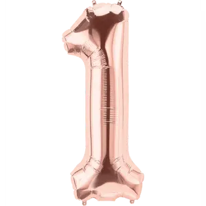 Number 1 Rose Gold Foil Balloon 14" in each. 15681-14