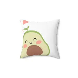 AVOCADO Faux Suede SQUARE PILLOW With Concealer Zipper - Double Sided Print Indoor Pillows