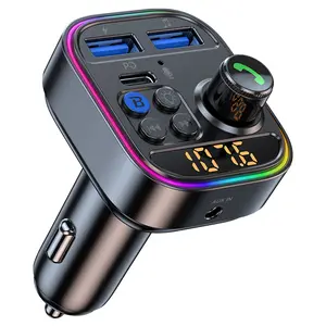 Bluetooth Car Adapter - Bluetooth 5.3 FM Transmitter, AUX Radio Receiver, MP3 Player, Handsfree Calling Device, Type-C USB Car Charger