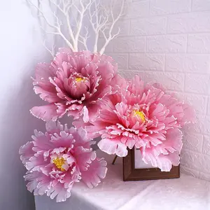 Large Artificial Peony Flowers, Celebration Realistic Flowers, Wedding Decoration Chiffon Flowers