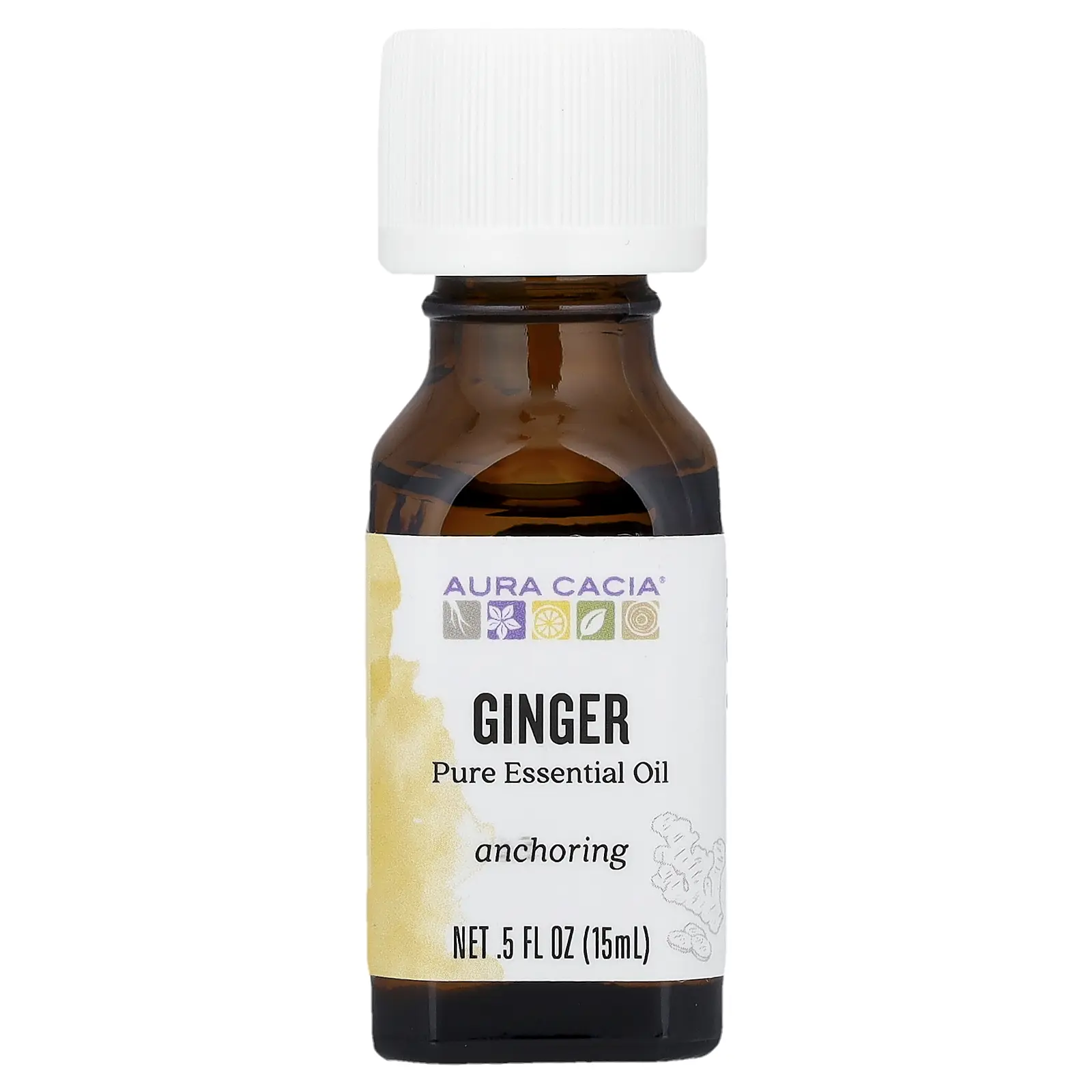 Aura Cacia Pure Essential Oil, Ginger, 0.5 fl oz (15 ml)