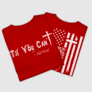 Til You Can’t KR Inspired Christian Cross T-Shirt 2026, Patriotic USA Flag Faith Shirt, Gospel Quote Graphic Tee, Red Religious Rock Style Unisex Shirt for Men Women