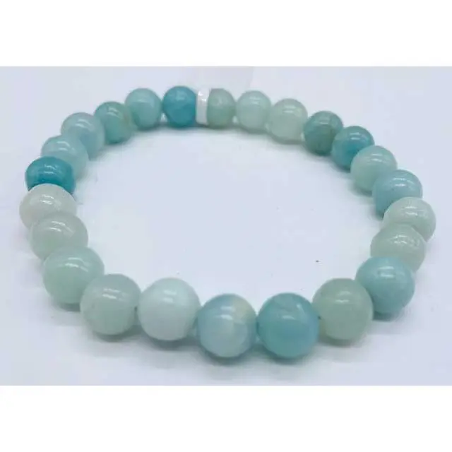 Amazonite Bracelet — 8mm Natural Stone for Truth and Calm
