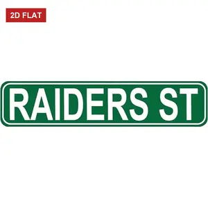 Raiders St , Metal Sign Decorative Signs for Street Home Door Kitchen Bedroom Farm House Garage Gardening Wall Decor 16 x 4 Inch
