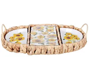 Temp-tations Seasonal Divided Serving Basket with Napkins