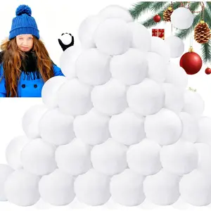 50 Pcs Fake Snow Balls,Artificial Snow Fight Balls Soft Plush Snowball 2.4 Inch for Indoor Outdoor Winter Christmas Decor,Throwing Game,Party Supplies