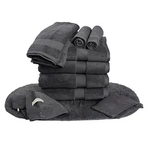 Joy Mangano Joy CleanBoss Bath Makeover 12pc Cotton Towel Set w/Rug