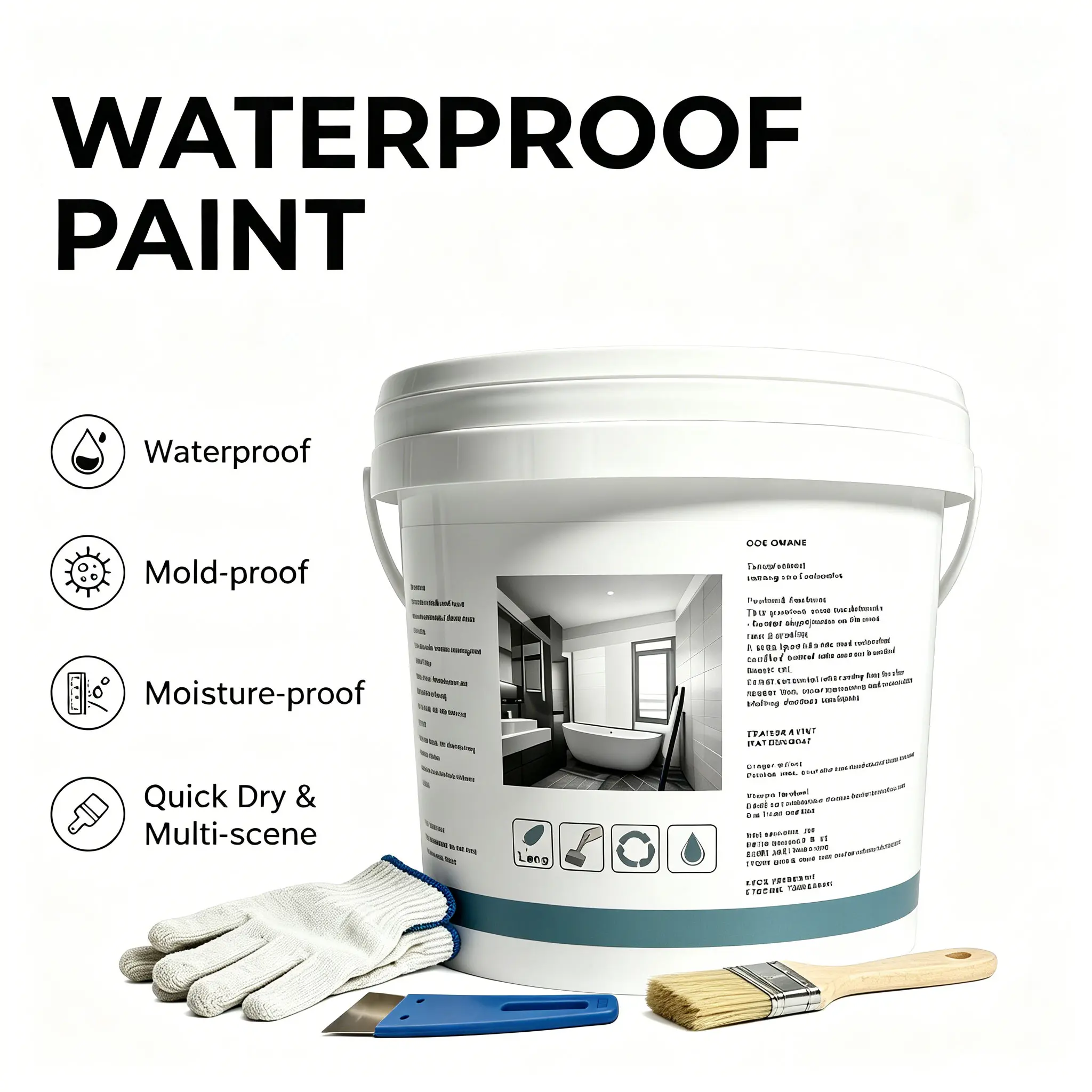 Transparent Waterproof Coating for Bathroom, Kitchen, Balcony and Exterior Walls winter proof proteccion contra agua