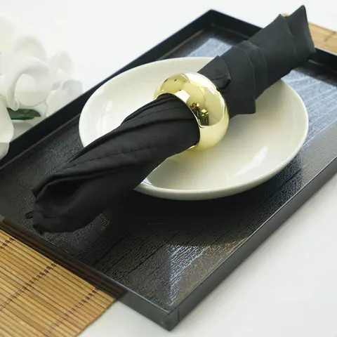 5 Pack Premium Polyester 17"x17" Napkins Black - Durable & Wrinkle Resistant Dinner Napkins for Everyday Dining & Events