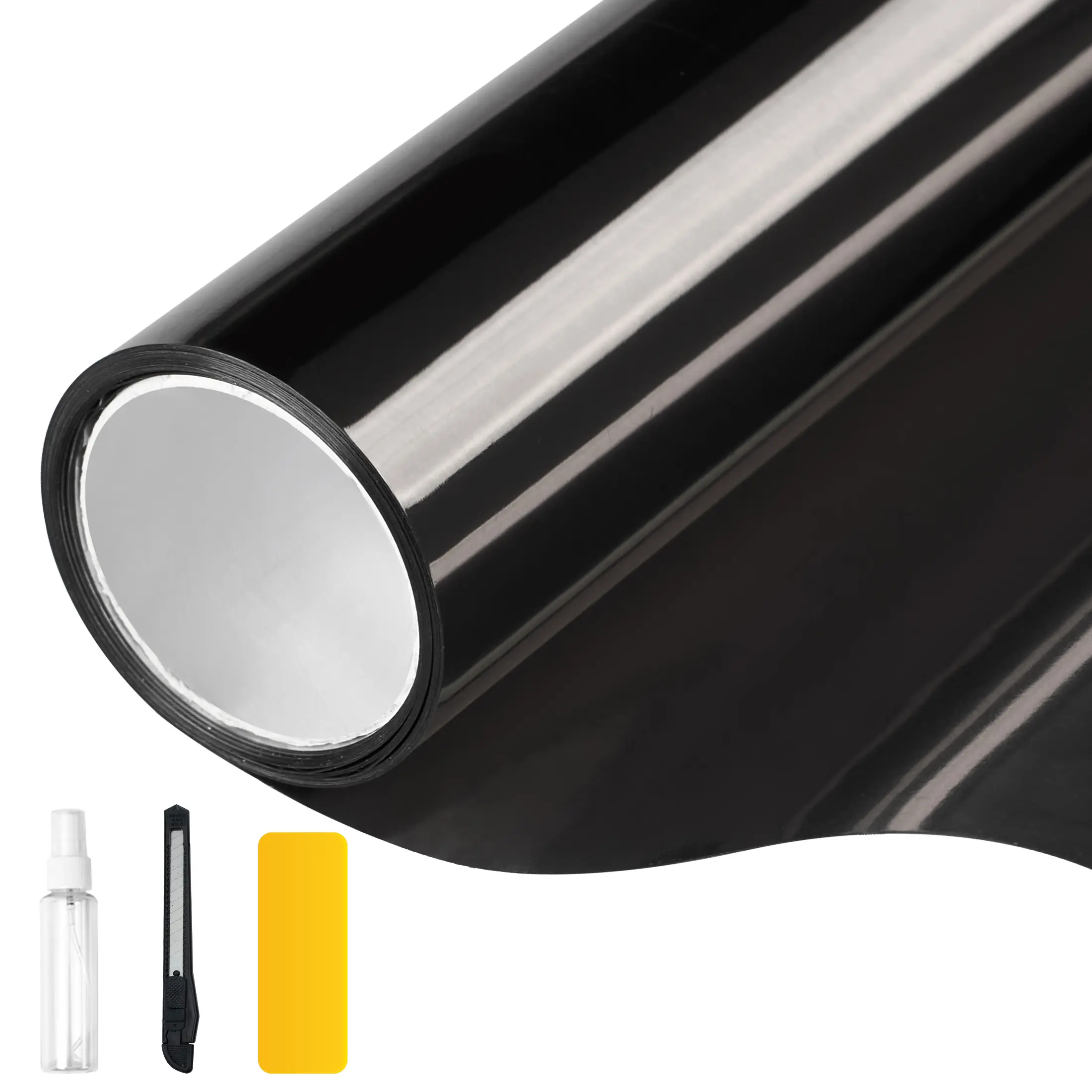 DKTIE 17.7" x 78.7" One-Way Reflective Privacy Window Film Privacy Static Non-Adhesive Decorative Heat Control Anti UV Window Tint for Home and Office, Electrostatic Adsorption Installation